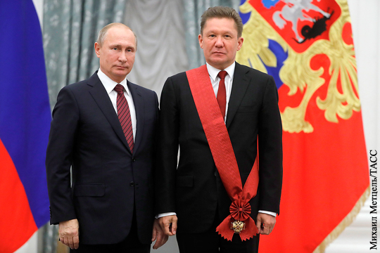 Путин вручил главе Газпрома орден «За заслуги перед Отечеством»