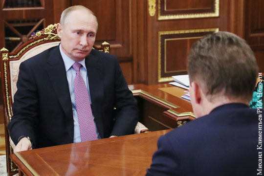 Миллер рассказал Путину о планах Газпрома побить рекорд по экспорту