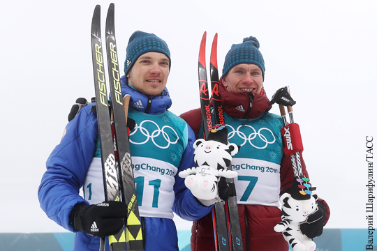 Российские лыжники завоевали две медали в гонке на 50 км на ОИ-2018
