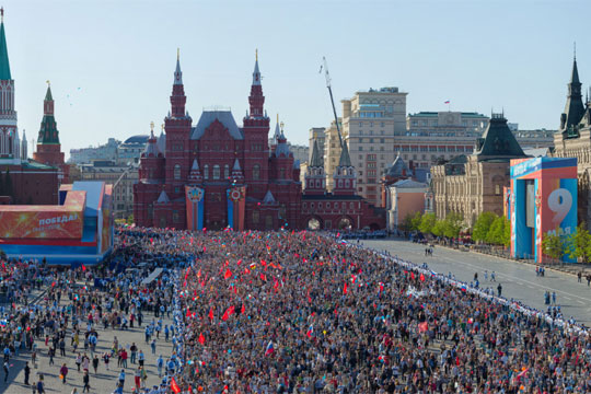 Опубликована гигапиксельная панорама «Бессмертного полка» в Москве