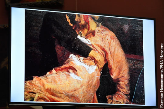 Картину «Иван Грозный и его сын» показали после нападения