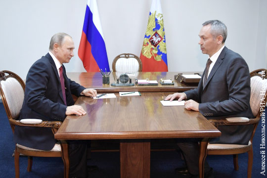 Путин обсудил с Травниковым развитие Новосибирской области