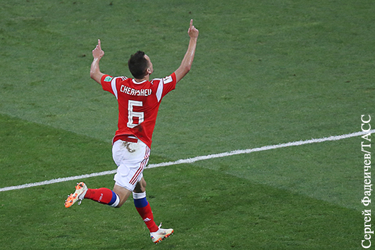 Россия забила первый гол в матче с Хорватией