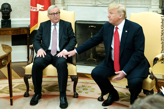 Юнкер согласился с мнением Трампа о необходимости изменить торговлю США и ЕС