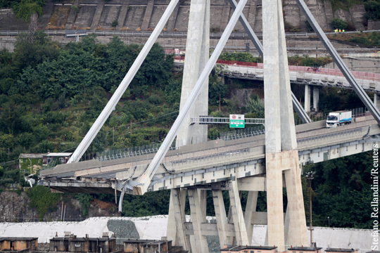 Российские эксперты назвали наиболее вероятную версию обрушения моста в Генуе