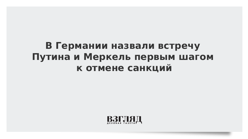 В Германии назвали встречу Путина и Меркель первым шагом к отмене санкций