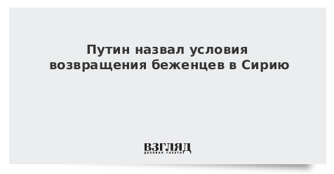 Путин назвал условия возвращения беженцев в Сирию