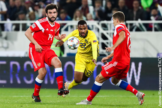 Россия сыграла вничью с Швецией в матче Лиги наций УЕФА