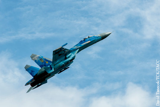 Опубликовано видео с места катастрофы Су-27 на Украине