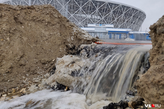 Склоны под стадионом «Волгоград Арена» размыло дождем