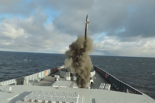 Минобороны показало запуски ракет с фрегата «Адмирал Горшков»