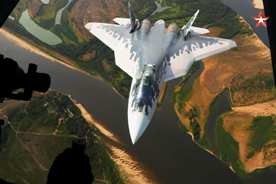 Появилось видео полета Су-57 на сверхмалой высоте