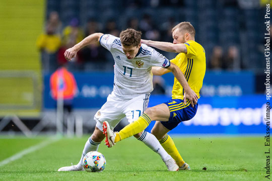 Сборная России проиграла Швеции в Лиге наций УЕФА