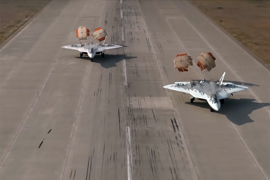 Появилось впечатляющее видео синхронной посадки двух Су-57