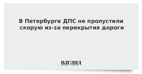 В Петербурге ДПС не пропустили скорую из-за перекрытия дороги