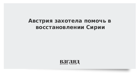 Австрия захотела помочь в восстановлении Сирии