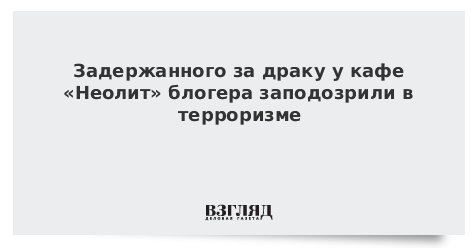 Задержанного за драку у кафе «Неолит» блогера заподозрили в терроризме