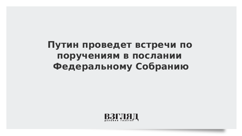 Путин проведет встречи по поручениям в послании Федеральному Собранию