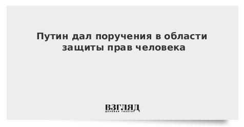 Путин дал поручения в области защиты прав человека