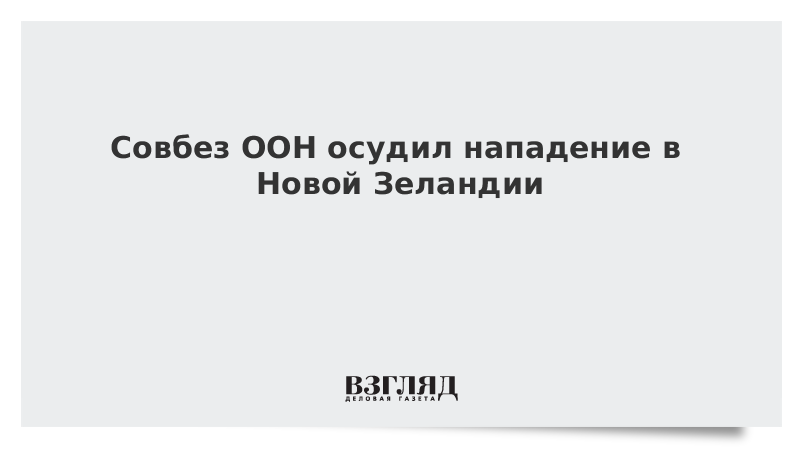 Совбез ООН осудил нападение в Новой Зеландии