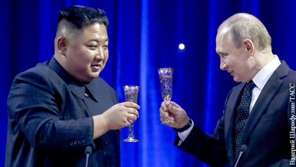 Путин проводил Ким Чен Ына после разговора на крыльце