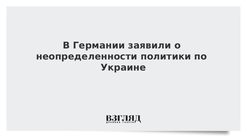 В Германии заявили о неопределенности политики по Украине
