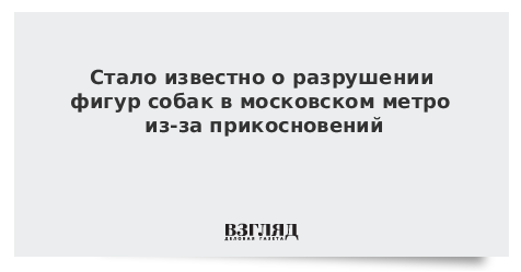 Стало известно о разрушении фигур собак в московском метро из-за прикосновений