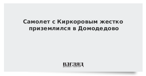 Самолет с Киркоровым жестко приземлился в Домодедово