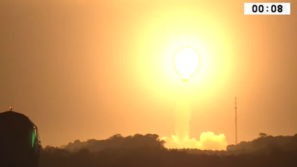 Появилось видео неудачного запуска ракеты «Вега» с космодрома Куру