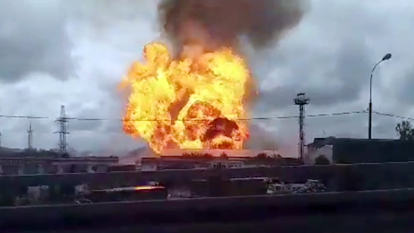 Крупный пожар вспыхнул на Северной ТЭЦ в Мытищах