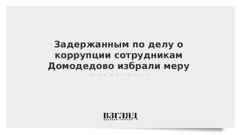 Задержанным по делу о коррупции сотрудникам Домодедово избрали меру пресечения