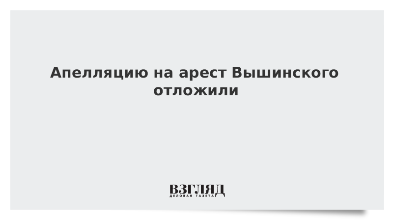 Апелляцию на арест Вышинского отложили