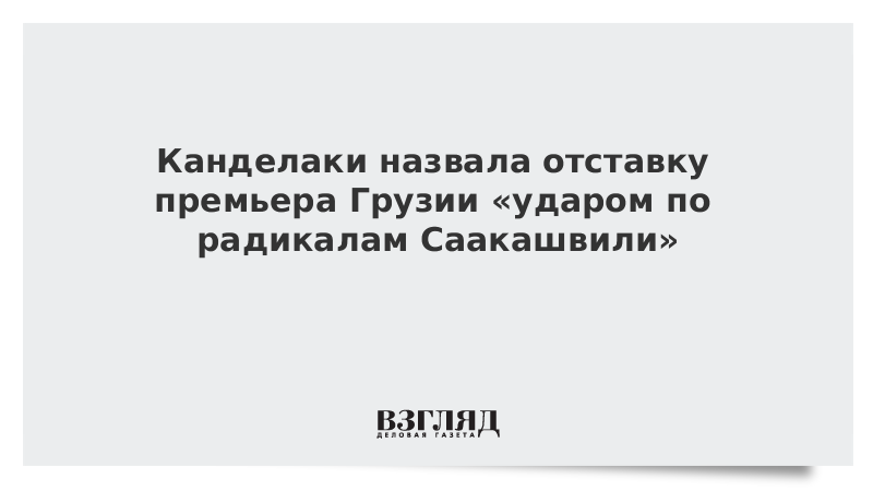 Канделаки назвала отставку премьера Грузии «ударом по радикалам Саакашвили»