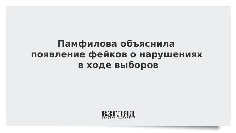 Памфилова объяснила появление фейков о нарушениях в ходе выборов